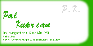 pal kuprian business card